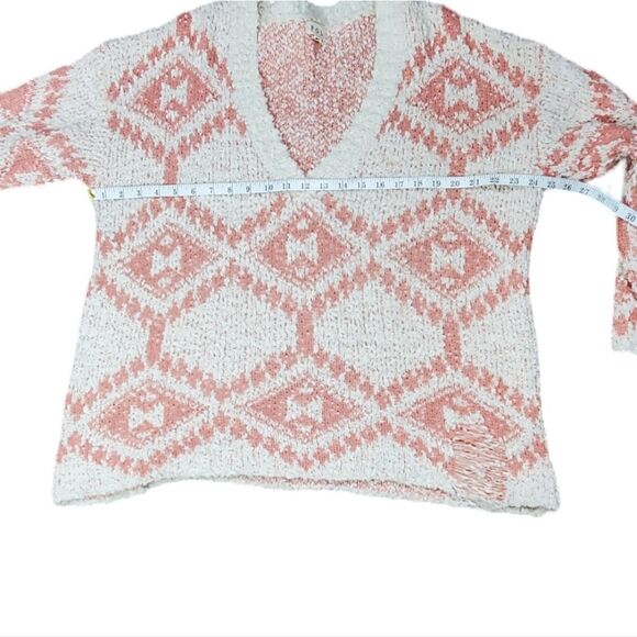 Pol Coral Orange & White Oversized Sweater - Picture 3 of 7